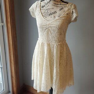 NWT American Eagle Outfitters Off White Lined Lace Dress, Medium